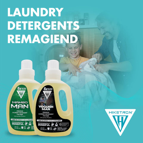 Mambo Man and Voguish Man - 2 Pack Bundle Liquid Laundry Detergent, 5x Ultra Concentrated, Tough Stains Remover, Long Lasting Scent (80 Fl Oz)