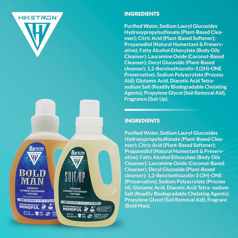 Suit Up and Bold Man - 2 Pack Bundle Liquid Laundry Detergent, 5x Ultra Concentrated, Tough Stains Remover, Long Lasting Scent (80 Fl Oz)