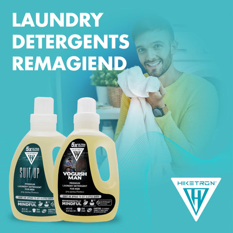 Voguish Man and Suit Up - 2 Pack Bundle Liquid Laundry Detergent, 5x Ultra Concentrated, Tough Stains Remover, Long Lasting Scent (80 Fl Oz)