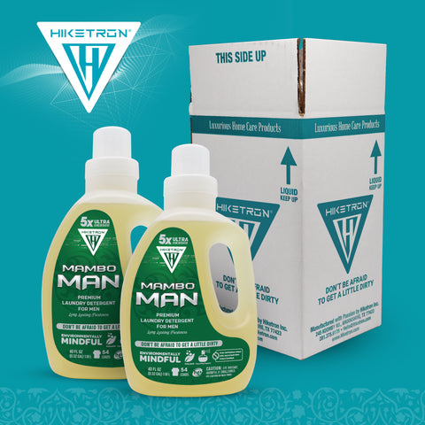 Hiketron Mambo Man Masculine Scented Long Lasting Liquid Laundry Detergent - Two pack with box