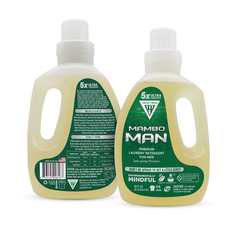 Hiketron Mambo Man Masculine Scented Long Lasting Liquid Laundry Detergent - Front and Back side