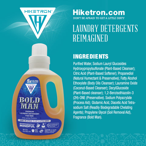 Hiketron Bold Man Masculine Scented Long Lasting Liquid Laundry Detergent - Ingredients