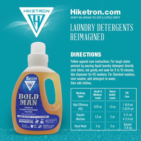 Hiketron Bold Man Masculine Scented Long Lasting Liquid Laundry Detergent - Directions to use