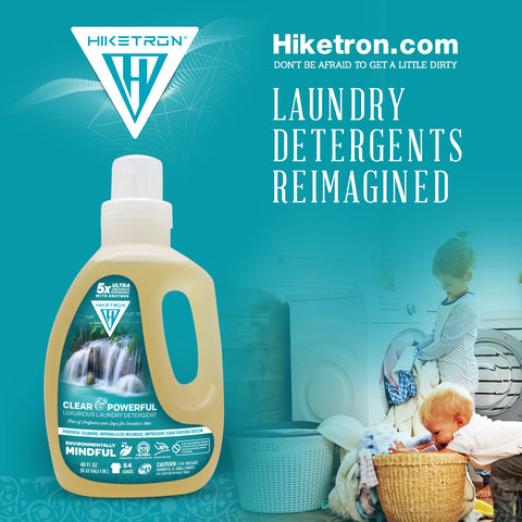 Hiketron 5X Ultra Concentrated | Scent Free Liquid Laundry Detergent | Removes Tough Stains | Machine Friendly | Natural Enzymes | Clear & Powerful