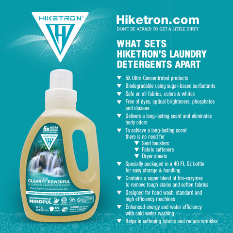 Hiketron Clear & Powerful Scent Free Liquid Laundry Detergent - Directions to use