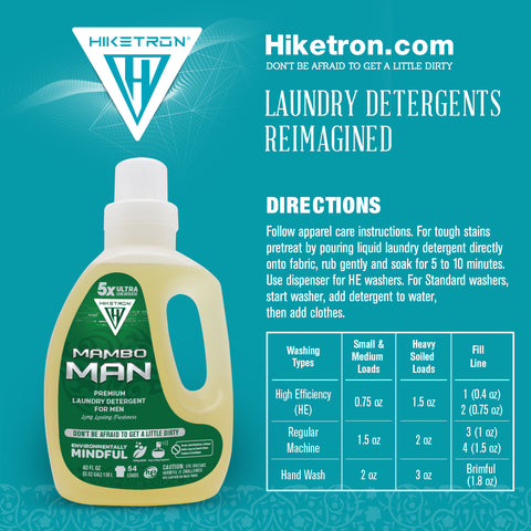 Hiketron Mambo Man Masculine Scented Long Lasting Liquid Laundry Detergent - Directions to use