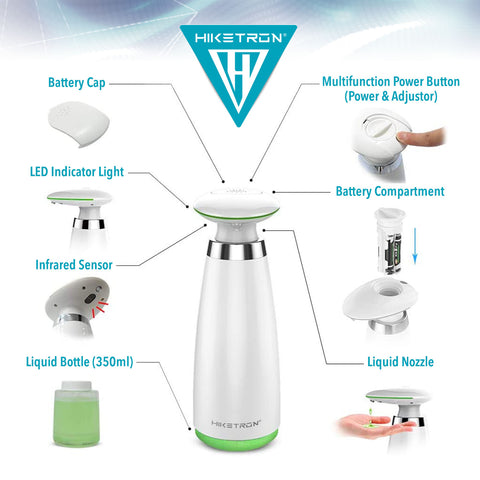 Hiketron Countertop Touchless Hand & Dish Liquid Soap Dispenser  - Features