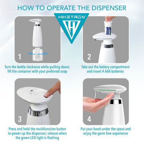 Hiketron Countertop Touchless Hand & Dish Liquid Soap Dispenser - Use