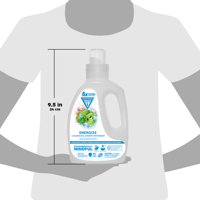 Hiketron 5X Ultra Concentrated | Long Lasting Scented Liquid Laundry Detergent | Removes Tough Stains | Machine Friendly | Energize