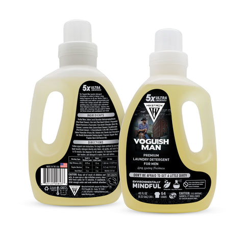 Hiketron Voguish Man Masculine Scented Long Lasting Liquid Laundry Detergent - Front and Back side
