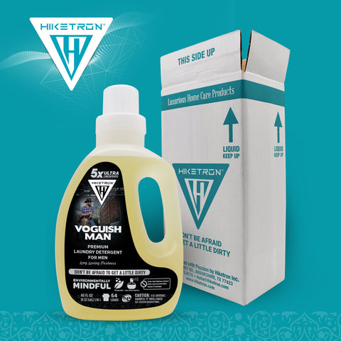 Hiketron Voguish Man Masculine Scented Long Lasting Liquid Laundry Detergent box top
