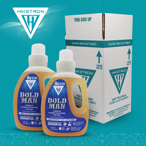 Hiketron Bold Man Masculine Scented Long Lasting Liquid Laundry Detergent - Two pack with box
