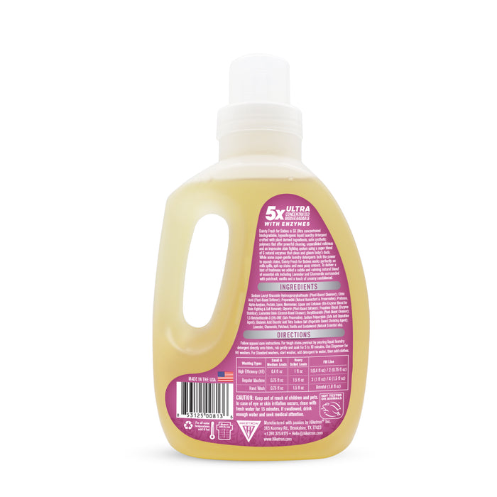 Hiketron 5X Ultra Concentrated | Scent Free Liquid Laundry Detergent | Removes Tough Stains | Machine Friendly | Natural Enzymes | Dainty Fresh for Babies