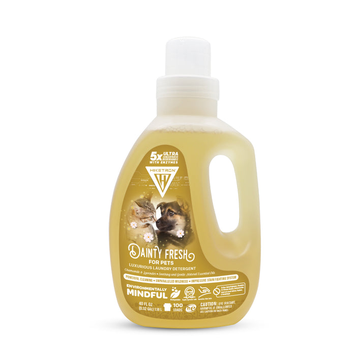 Hiketron 5X Ultra Concentrated | Scent Free Liquid Laundry Detergent | Removes Tough Stains | Machine Friendly | Natural Enzymes | Dainty Fresh for Pets