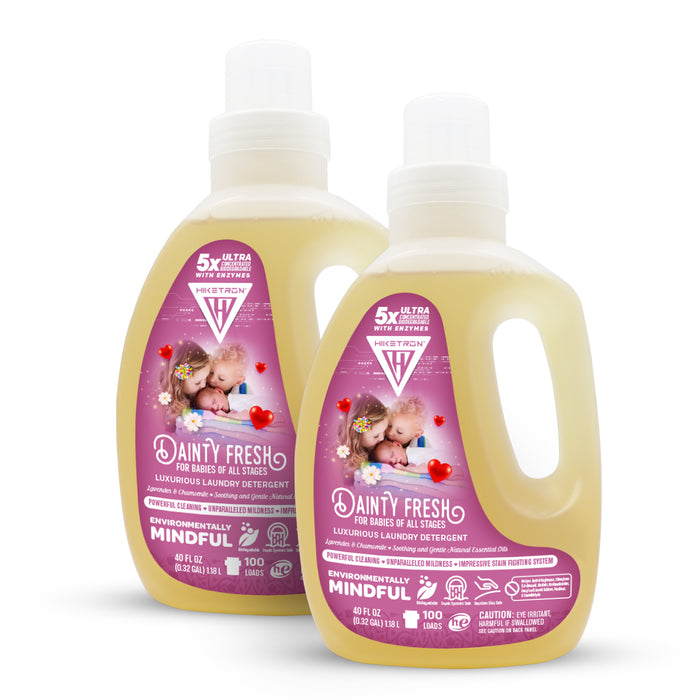 Hiketron 5X Ultra Concentrated | Scent Free Liquid Laundry Detergent | Removes Tough Stains | Machine Friendly | Natural Enzymes | Dainty Fresh for Babies