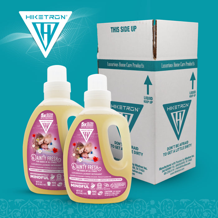 Hiketron 5X Ultra Concentrated | Scent Free Liquid Laundry Detergent | Removes Tough Stains | Machine Friendly | Natural Enzymes | Dainty Fresh for Babies