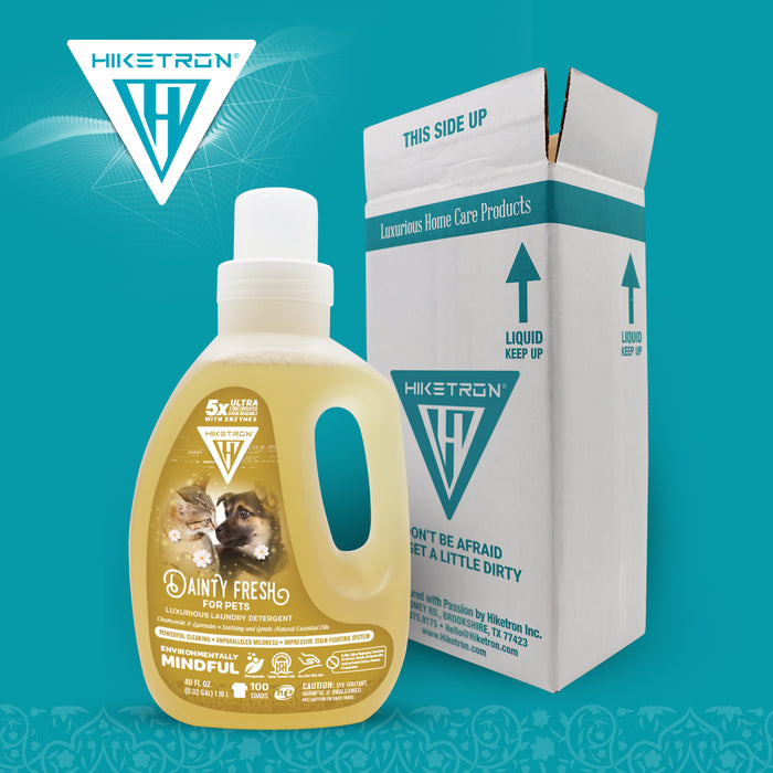 Hiketron 5X Ultra Concentrated | Scent Free Liquid Laundry Detergent | Removes Tough Stains | Machine Friendly | Natural Enzymes | Dainty Fresh for Pets