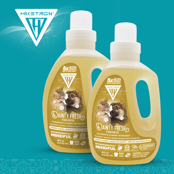 Hiketron 5X Ultra Concentrated | Scent Free Liquid Laundry Detergent | Removes Tough Stains | Machine Friendly | Natural Enzymes | Dainty Fresh for Pets