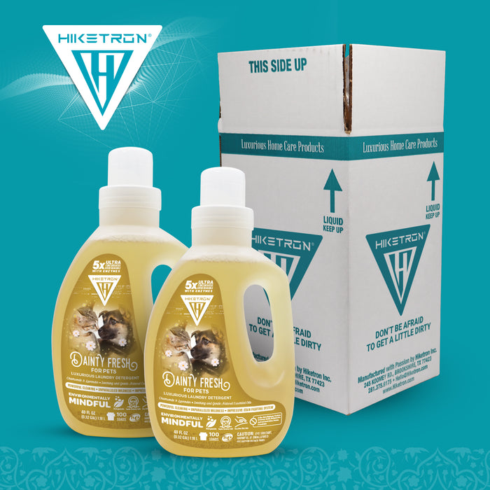 Hiketron 5X Ultra Concentrated | Scent Free Liquid Laundry Detergent | Removes Tough Stains | Machine Friendly | Natural Enzymes | Dainty Fresh for Pets