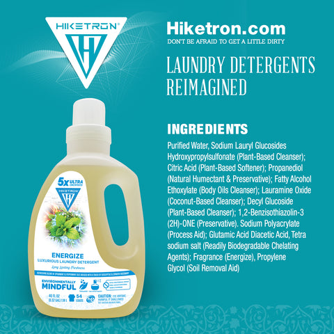 Hiketron Energize Long Lasting Scented Liquid Laundry Detergent - Ingredients
