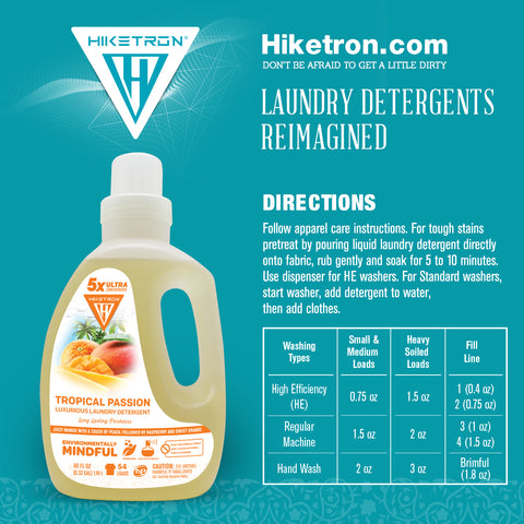 Hiketron Tropical Passion Long Lasting Scented Liquid Laundry Detergent - Directions to use
