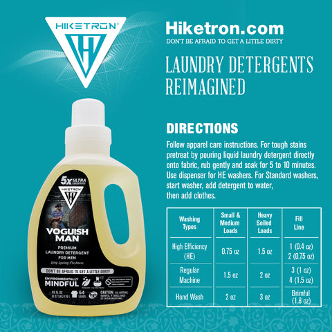 Hiketron Voguish Man Masculine Scented Long Lasting Liquid Laundry Detergent - Directions to use
