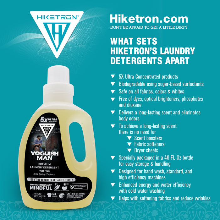 Hiketron 5X Ultra Concentrated | Long Lasting Scented Liquid Laundry Detergent | Removes Tough Stains | Machine Friendly | Voguish Man
