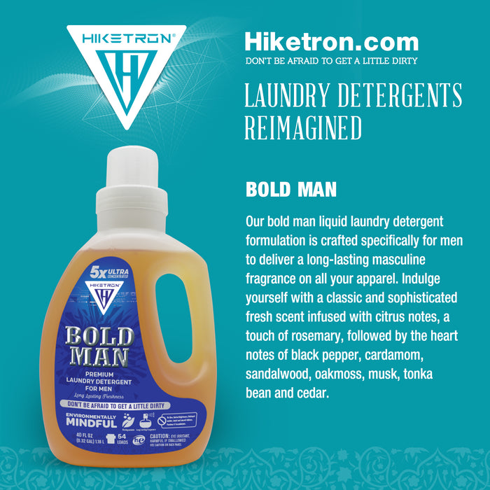 Hiketron 5X Ultra Concentrated | Long Lasting Scented Liquid Laundry Detergent | Removes Tough Stains | Machine Friendly | Bold Man