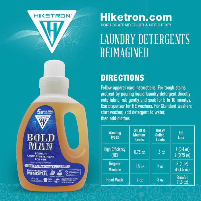 Hiketron 5X Ultra Concentrated | Long Lasting Scented Liquid Laundry Detergent | Removes Tough Stains | Machine Friendly | Bold Man