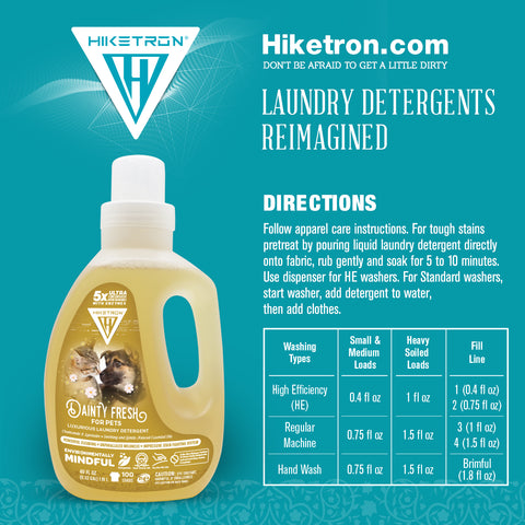 Hiketron 5X Ultra Concentrated | Liquid Laundry Detergent | Removes Tough Stains | Machine Friendly | Natural Enzymes | Dainty Fresh for Pets