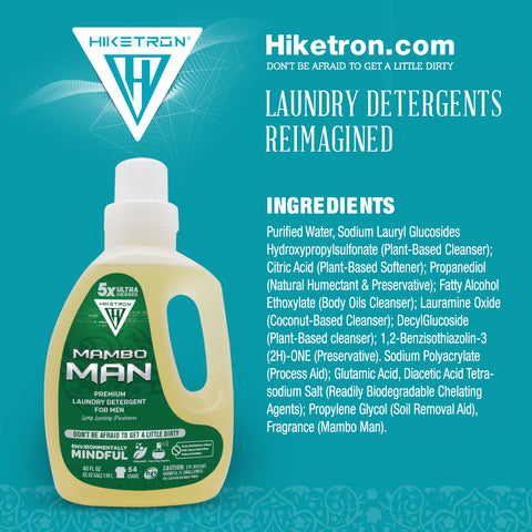 Hiketron 5X Ultra Concentrated | Long Lasting Scented Liquid Laundry Detergent | Removes Tough Stains | Machine Friendly | Mambo Man