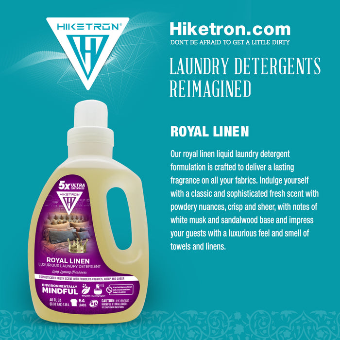 Hiketron 5X Ultra Concentrated | Long Lasting Scented Liquid Laundry Detergent | Removes Tough Stains | Machine Friendly | Royal Linen