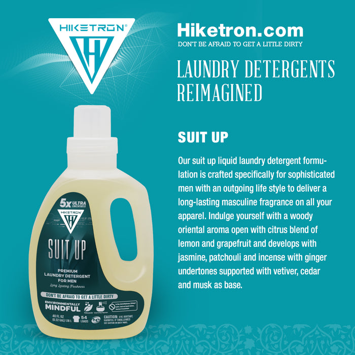 Hiketron 5X Ultra Concentrated | Long Lasting Scented Liquid Laundry Detergent | Removes Tough Stains | Machine Friendly | Suit Up