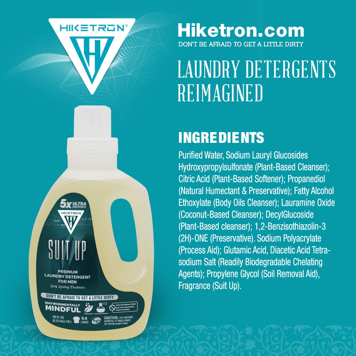 Hiketron 5X Ultra Concentrated | Long Lasting Scented Liquid Laundry Detergent | Removes Tough Stains | Machine Friendly | Suit Up