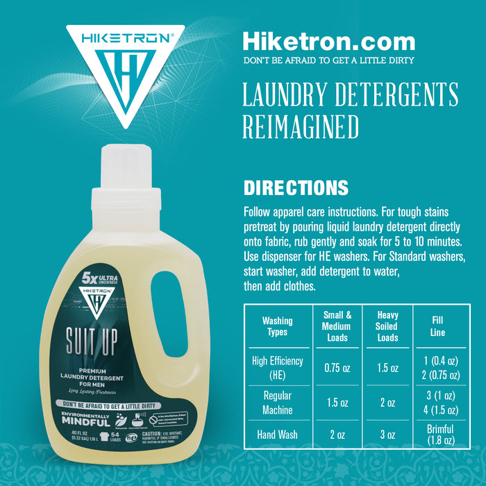 Hiketron 5X Ultra Concentrated | Long Lasting Scented Liquid Laundry Detergent | Removes Tough Stains | Machine Friendly | Suit Up
